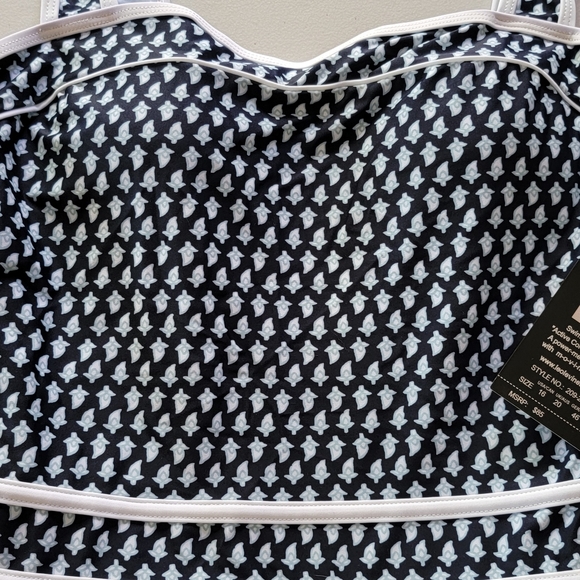 Shore Shapes Black and White Patterned Lined Swimwear Size 16 - Picture 4 of 8